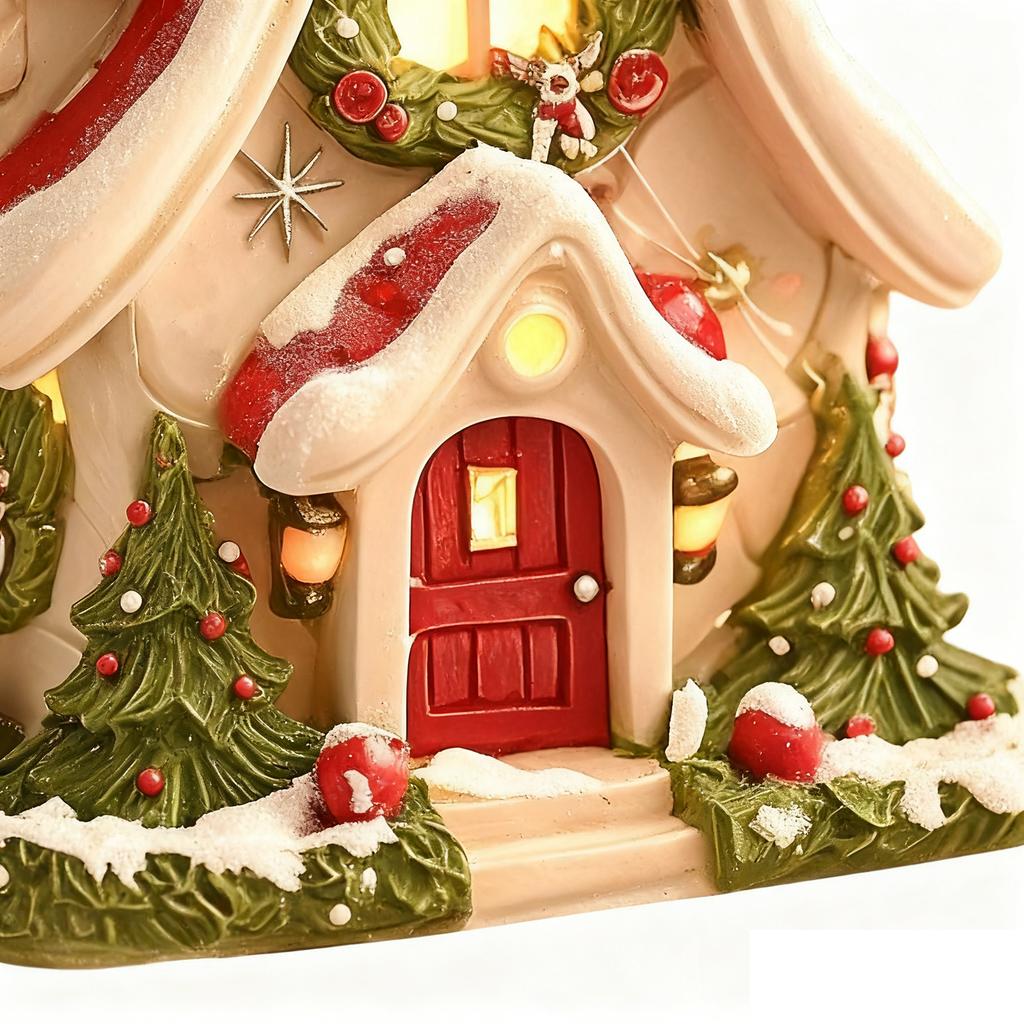 Incense Burner Christmas House Tabletop Decoration Christmas Cabin Incense Holder Burner for House Home Living Room Meditation