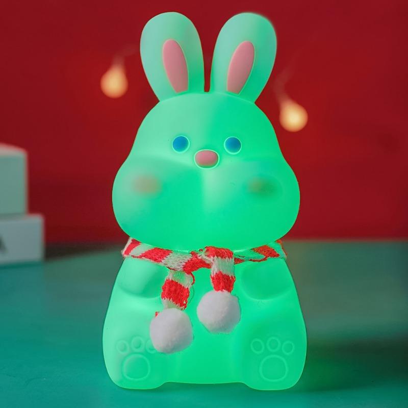 Rabbit Silicon Silicon Night Light Type-C Charging Colorful Remote Control Patches Following Sleeping