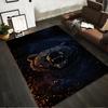 Fierce Bear Design with Nordic Patterns Non-slip Rug Suitable for Living Room and Bedroom Sofas