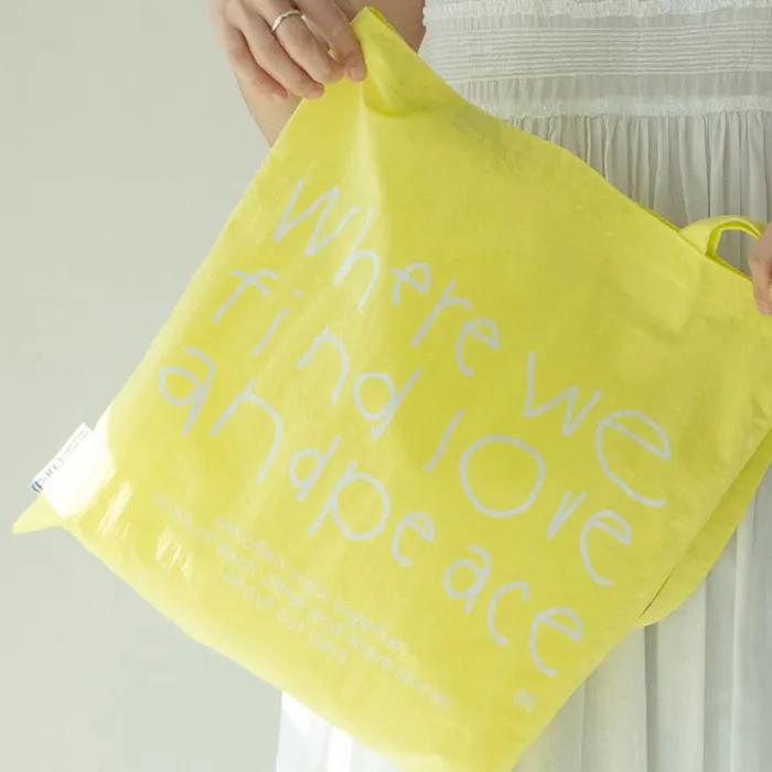 Shoulder bag_Color drawing eco-bag Lime