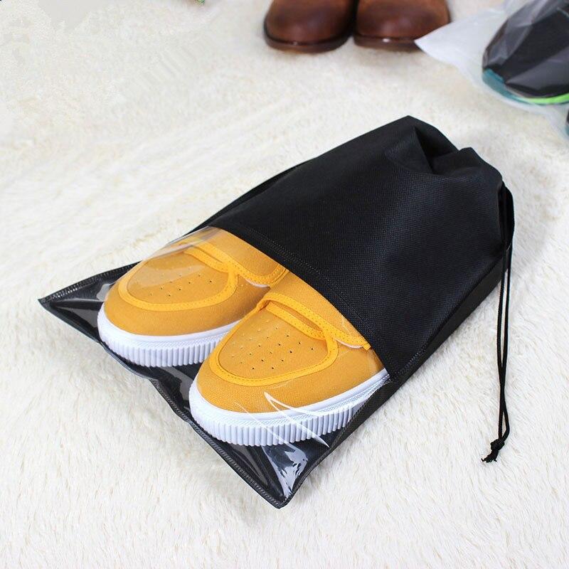 1 PC Women Men Waterproof Shoes Bag Case PVC Travel Packing Drawstring Shoes Storage Bag Pouch Organizer Travel Accessories