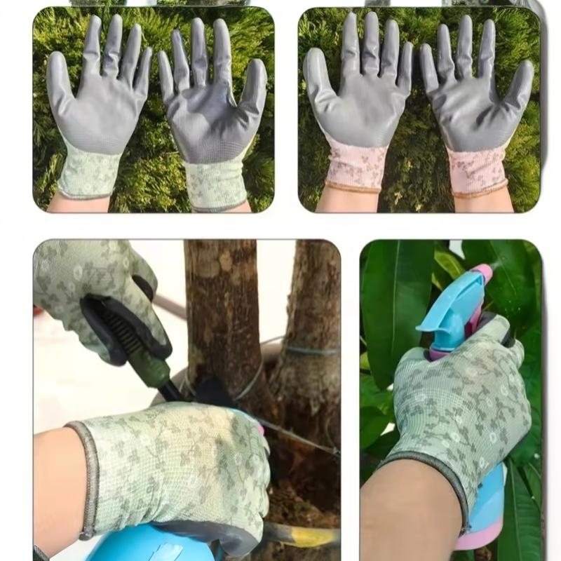 Floral Pattern Gardening Gloves Comfortable Breathable Work Gloves Multi-Purpose Anti Prickling Protective Mittens