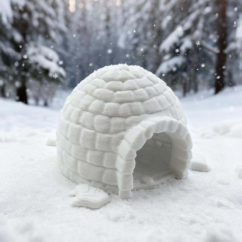 Modellino Igloo Scala Ridotta Arredo Ufficio Casa Simulada Ornamento Foto Albero di Natale per Camera da Letto Plastica Figure Fattoria