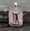 Rosa Kunzit Anhänger, Edelstein Anhänger, handgefertigter Schmuck, 925 Sterling Silber, Geschenk für Sie, 16x12 MM Kunzit