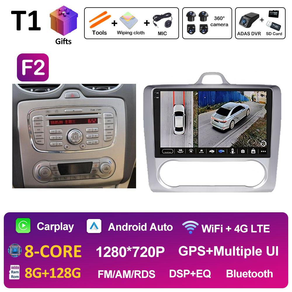 Car Video For Ford Focus 2 3 Mk2 Mk3 2004 2005 2006 2007 - 2011 Radio Player Wireless Carplay Android Auto Touch Screen No 2 Din