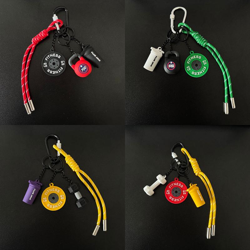 Y2K  Sports Fitness Bag Pendant Mini Dumbbell Water Cup Keychain Camera Mobile Phone Backpack Accessories For Men Women