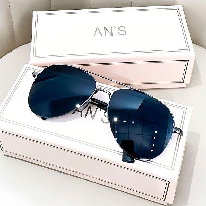 Fashionable Large Frame Pilot Sunglasses Men's Driving UV Resistant Sunglasses Women's High-end Street Photography Glasses