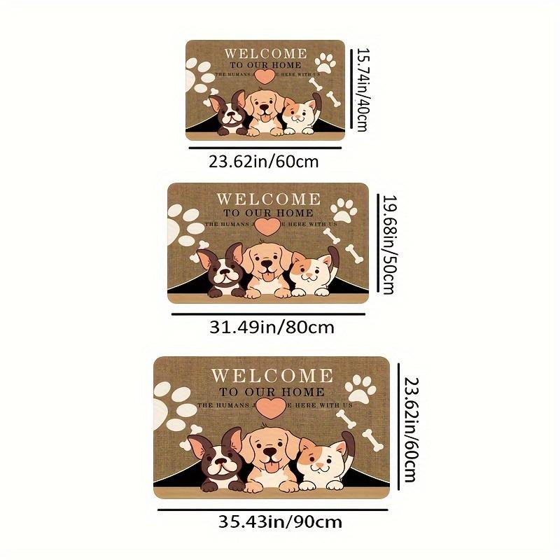 

VIKAMA Cartoon Puppy And Kitten Carpet Cute Carpet Doormat Welcome Mat Bathroom Mat Rug For Bedroom Carpet For Live Room Home 40X60CM (1.3X2FT