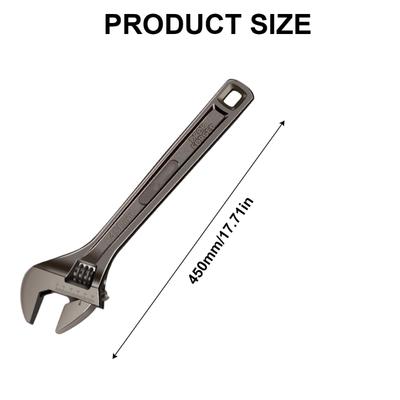 8-18inch Adjustable Wrench Wide Jaw Opening Precise Jaw Design Grips Measurement Scales Engraved On the Tool
