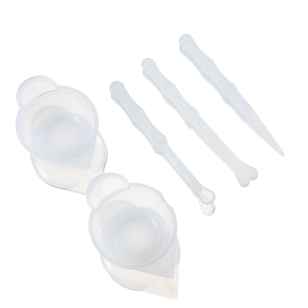 5pcs/set Mix Cup Silicone Mold Epoxy Resin Tools Reusable Mixing Measuring Cups DIY Jewelry Making Crystal Crafts Casting Tools