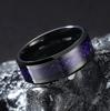 Fashion 8mm Stainless Steel Celtic Dragon Rings For Men Inlay Purple Carbon Fiber Rings Wedding Band Jewelry Birthday Gifts