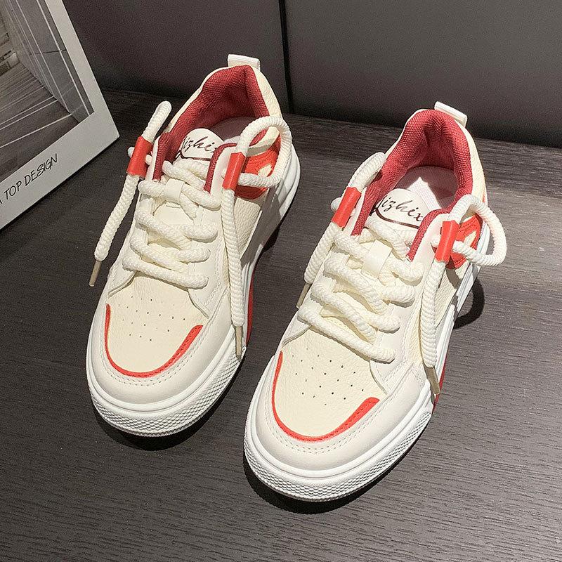 2025 Spring New Internet Celebrity Ins Tide Shoes High Value Student Casual Shoes Sports Letter White Shoes Women