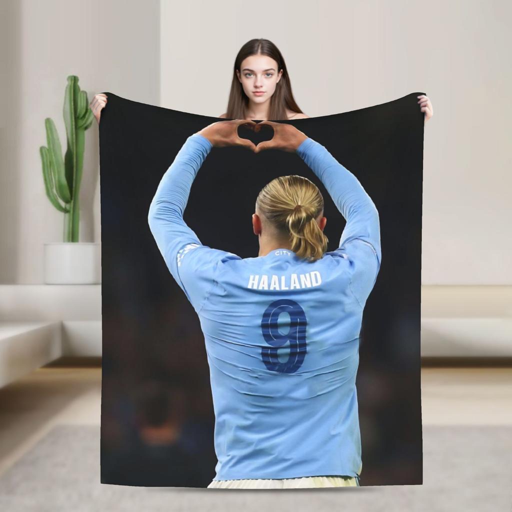 Haalands Blanket Cover Number Football Soccer Flannel Throw Blankets Summer Air Conditioning Portable Lightweight Bedspread