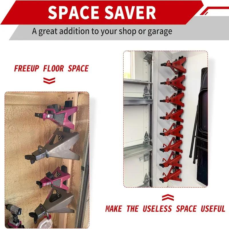 New Jack Stand Wall Mounted Storage Rack, Car Jack Stand Storage Rack/Hanger/Hook Wall Mounted Heavy Duty Bracket