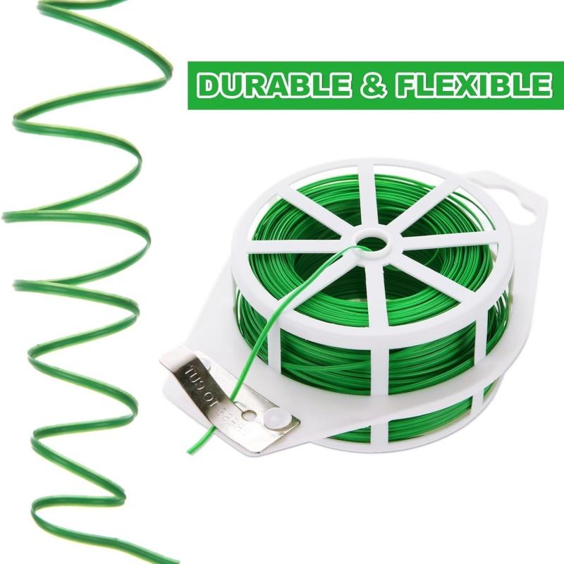 1Roll Multifunctional Plastic Steel Twist Ties, Sturdy Reusable Garden Plant Support Strap, 50/30/20M Length for Flower & Climbing Plants