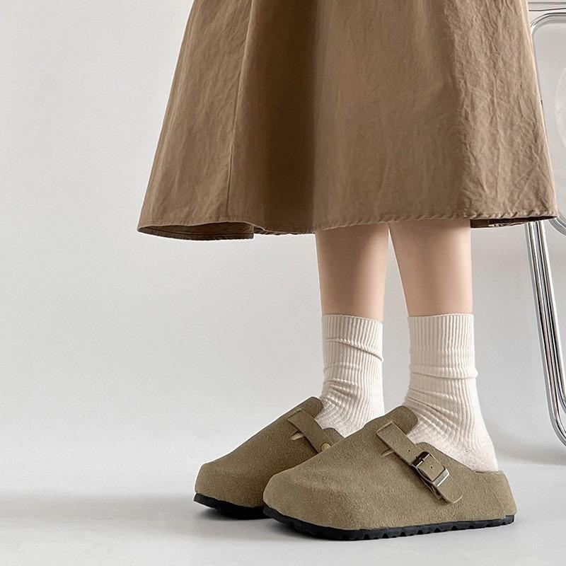 Slippers Women's Outer Wear Autumn New Models One Pedal Bag Head Half Slippers Increase Height