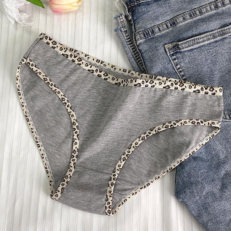

Сексуальные трусы с леопардовым принтом для молодых девушек, утягивающие бедра, хлопковые трусики L-XL, женское нижнее белье большого размера XL серый