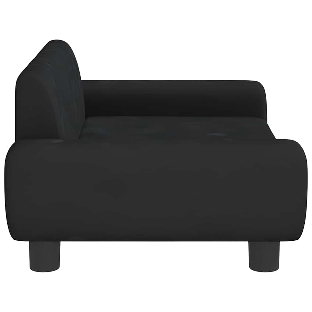 Kids  Sofa Black 70x45x33 cm Velvet