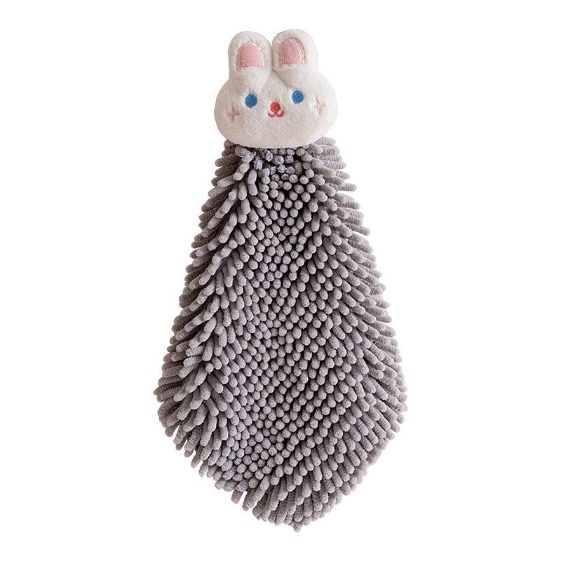 Cartoon Quick-Dry Chenille Towel for Kitchen & Bath, Wall-Mounted & Water-Absorbing