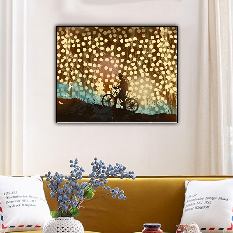 40x50cm Sayıya Göre Boyama lamba ışığı Tuval Üzerine Çizim Bisiklete binmek Resim Yetişkin Ev Dekorasyonu için El Boyalı Kendin Yap