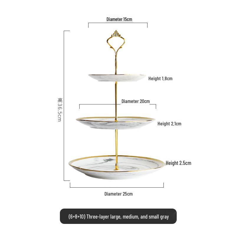 European Style 3-Tier Ceramic Dessert & Fruit Stand