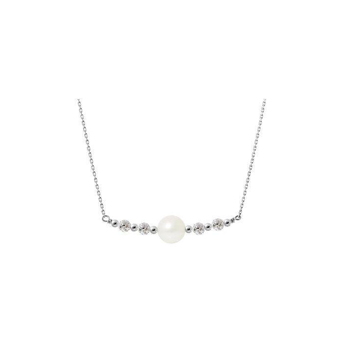 Necklace - Pearls & Colors - AAA+ Freshwater Cultured Pearl - 925 Sterling Silver - 42 Cm - Woman