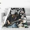 Tom Kaulitz karierte Decke Sofabezug Fleece Textildekor Pop-Rock Band Collage Überwurfdecke für Bett Reise Bettwäsche Decken