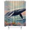 Mystic Ocean Whale Waterproof Shower Curtain with Artistic Deep Sea Design and High-Quality Material for Bathroom Decor