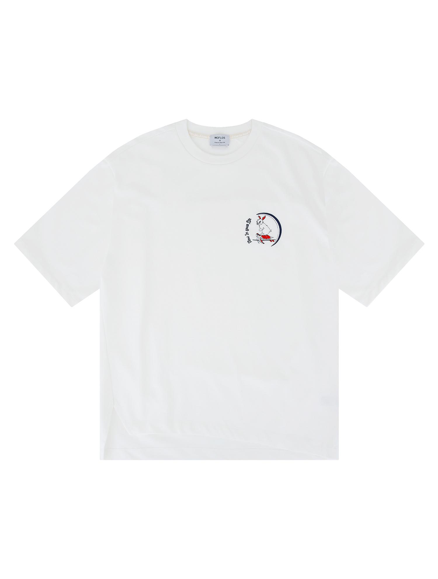 Mofros Rabbit Turtle Surfing T-Shirt White S