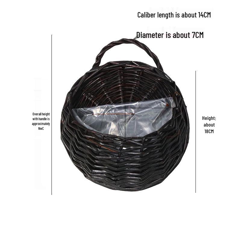 Handmade Willow Woven Wall Hanging Flower Basket Pot