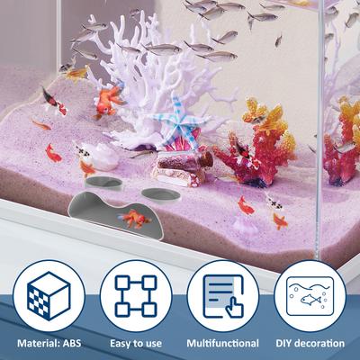 2Pcs Aquarium Underground Tunnel Cave Double Hole Fish Tank Hideout Cave Aquarium Fish Gravel Tunnel Decoration for Breeding