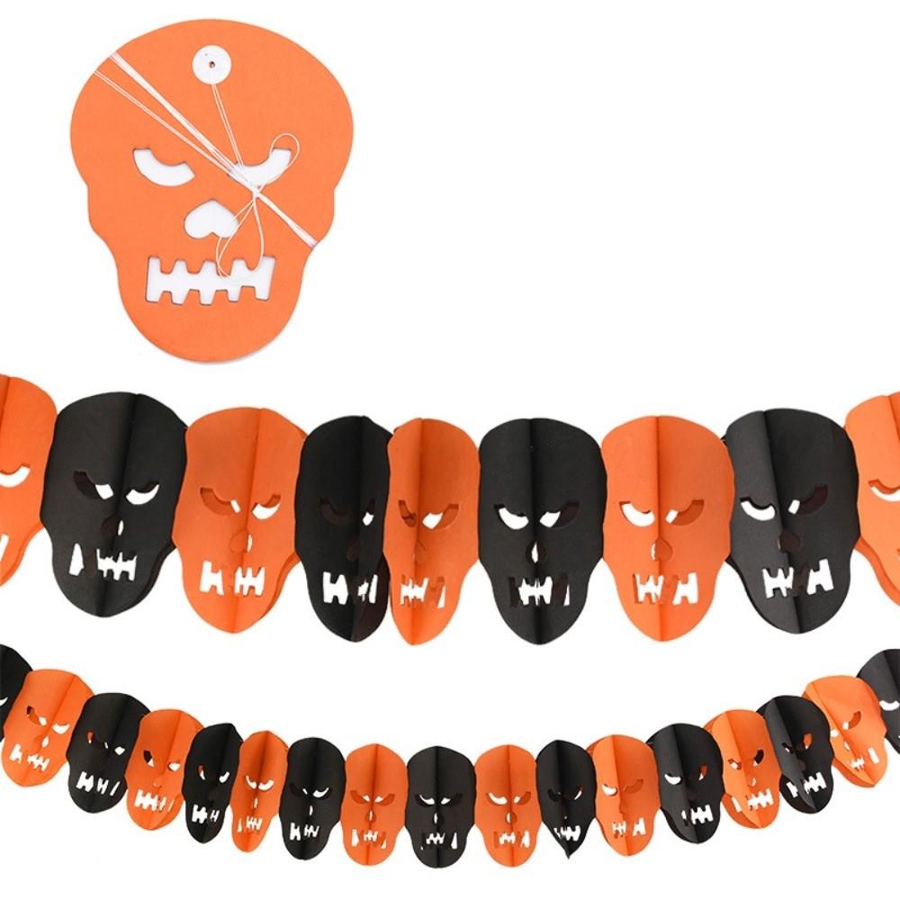 3 Meter Halloween Hanging Garland Honeycomb Paper Party Banner Spider Bat Decor Horror Props