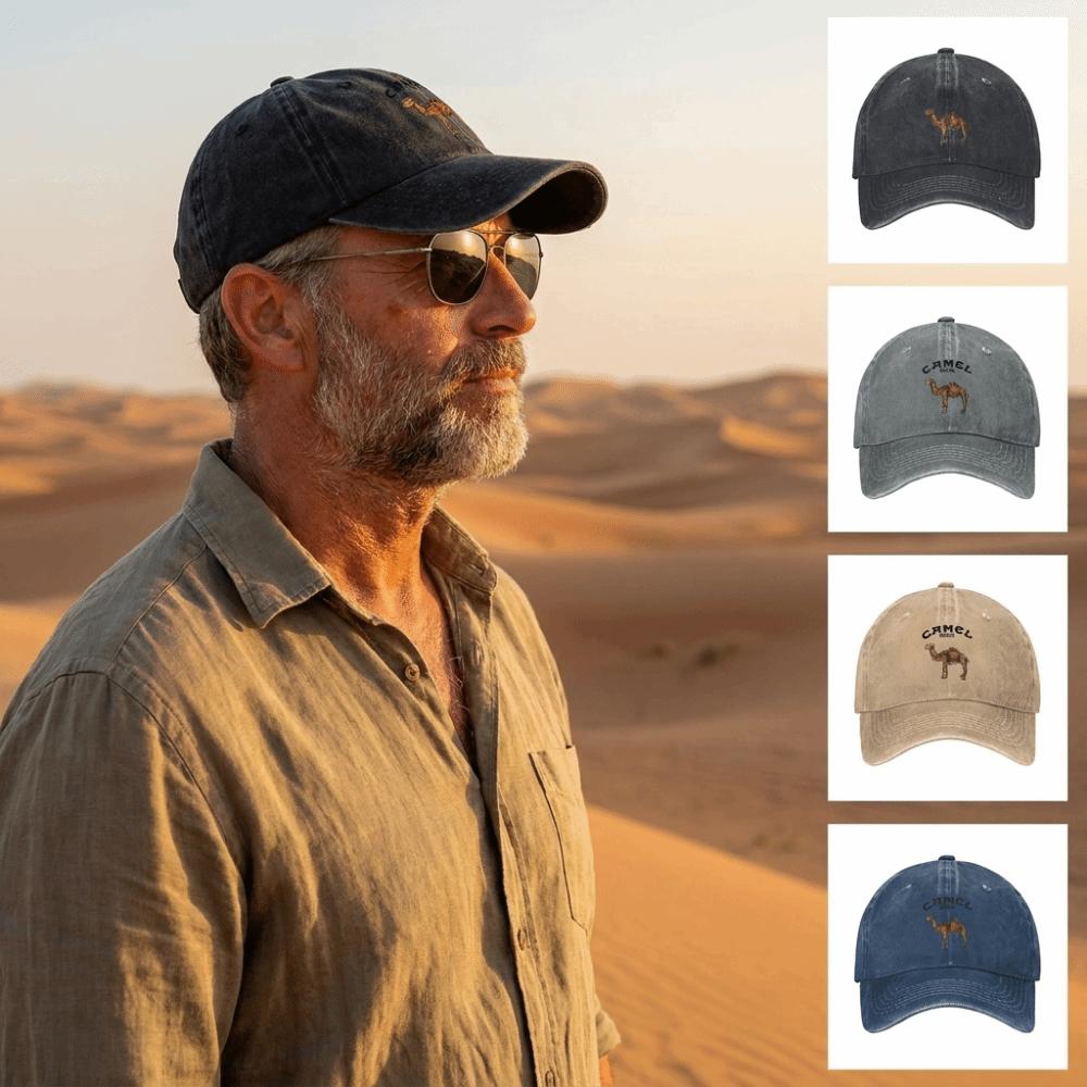 Breathable Dad Hat Curved Brim Distressed Hat Vintage Camel Print Baseball Cap For Men Women