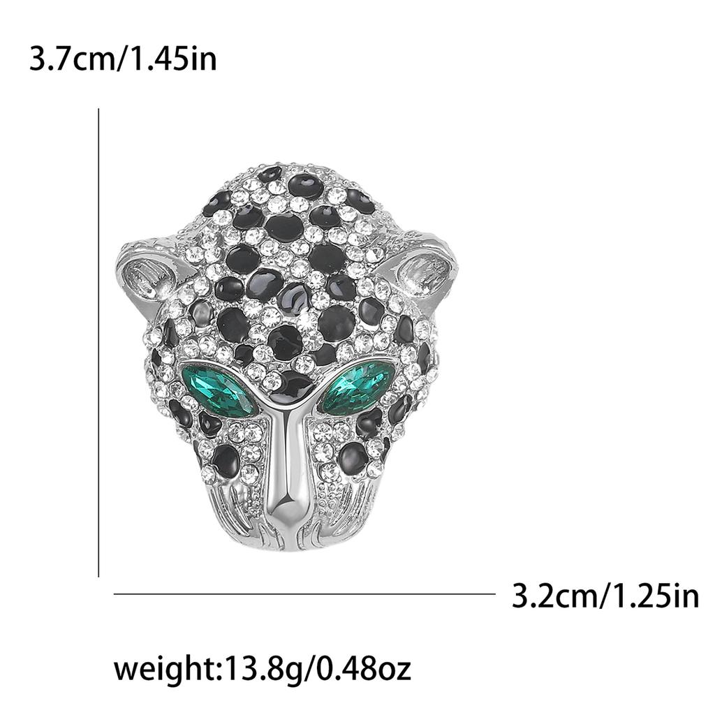 Rhinestone Tiger Head Brooches for Women Unisex Pearl Bear Pins Wolf Lapel Pins Banquet Party Backpack Gifts Jewelry Accessories