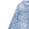 Balenciaga All Over Logo Oversized Denim Jacket 681690TJW904200