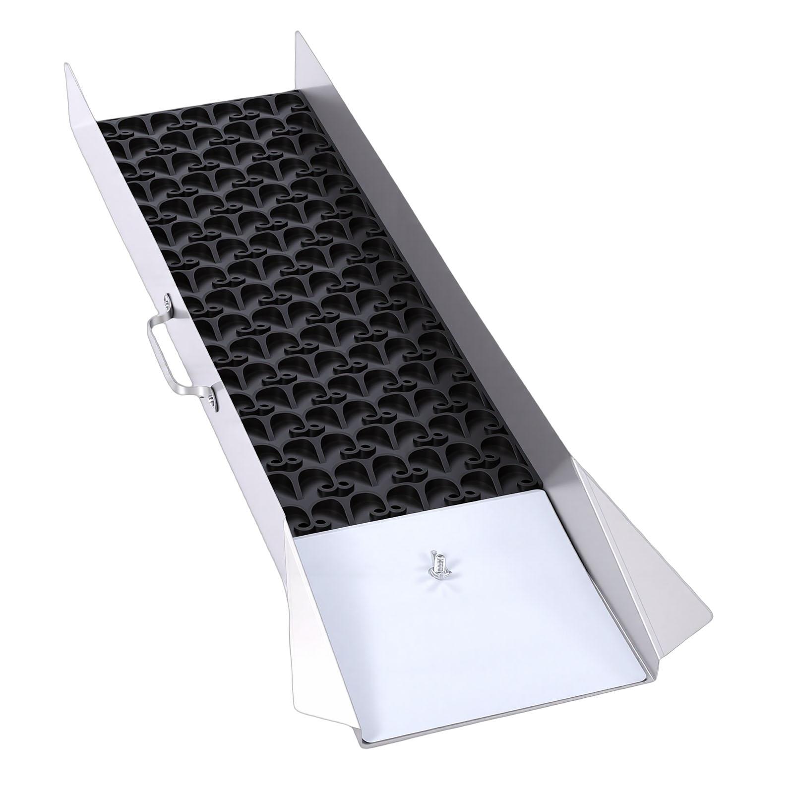 Gold Sluice Box Folding Aluminum Alloy Portable Gold Mining Chute Panning Prospecting Recovery Tool with Rubber Pad