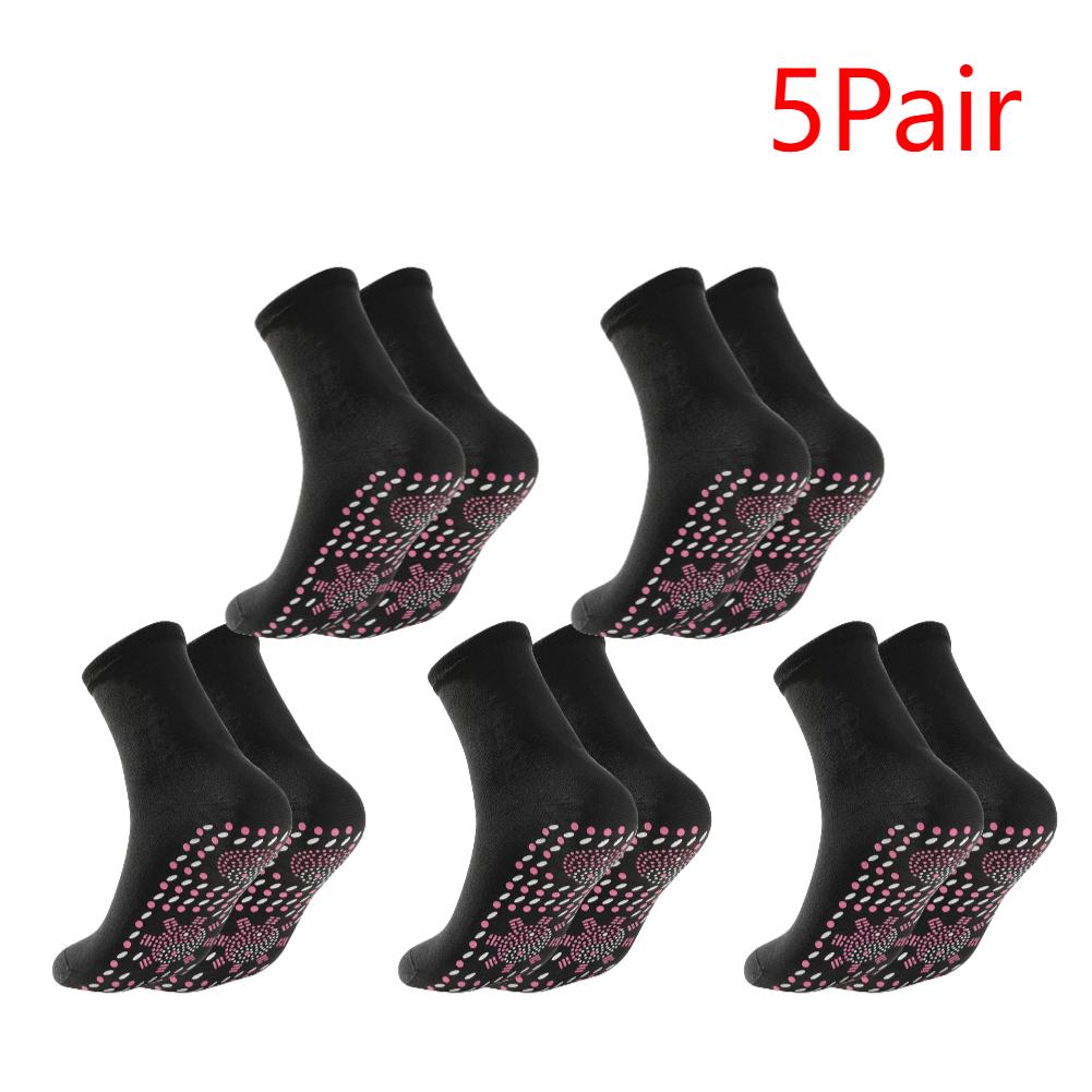 5/10 par Turmalin Självvärmande Strumpor Vinter Varma Termiska Hälsovårdsstrumpor Bantnings Hälsa Korta Strumpor Magnetisk Terapi Strumpor