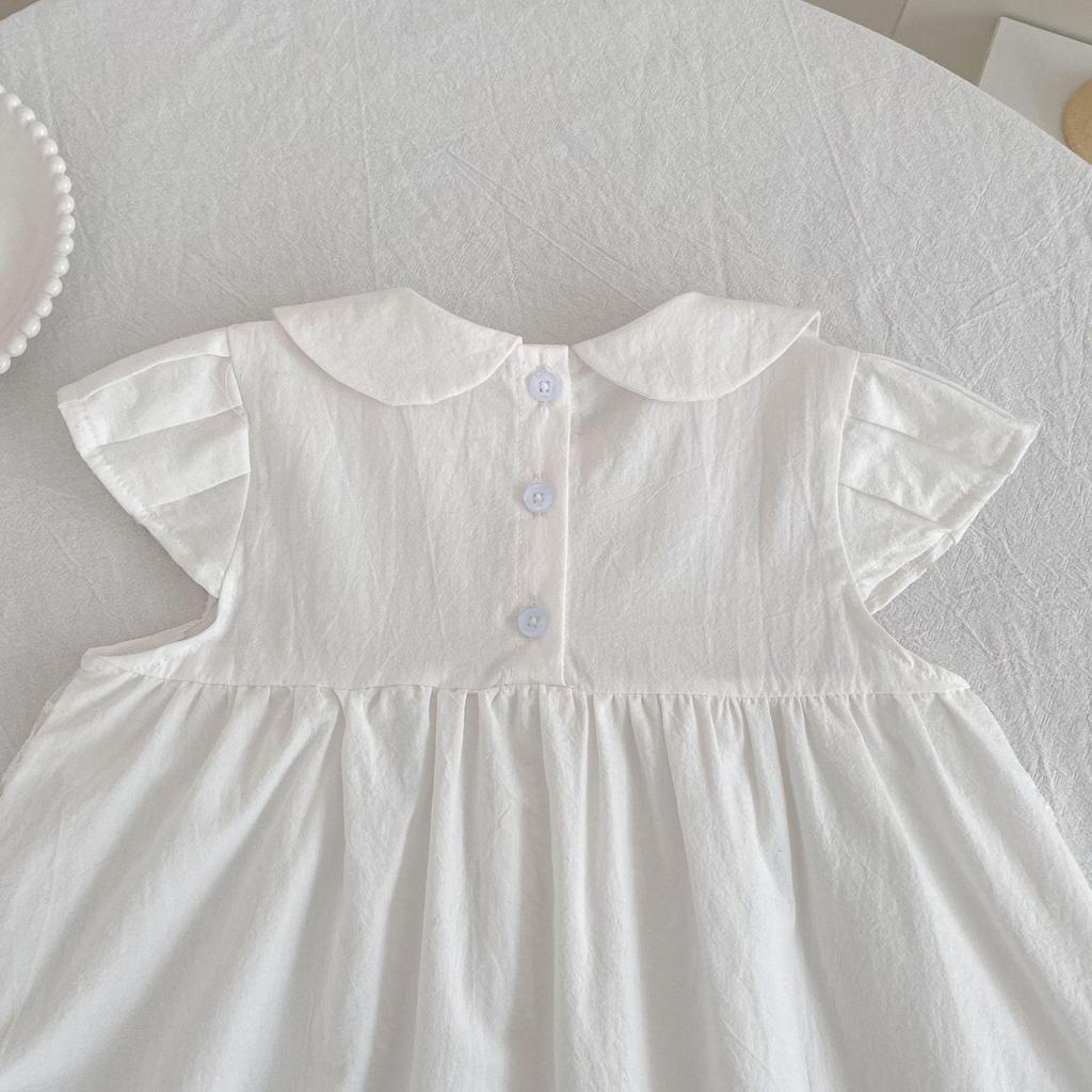 Girls' French Floral Smocked Sleeveless Dress & Baby Bodysuit Set for Sisters