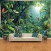 2D Rainforest Parrot Backdrop Cloth Tropical Green Forest Photography Background