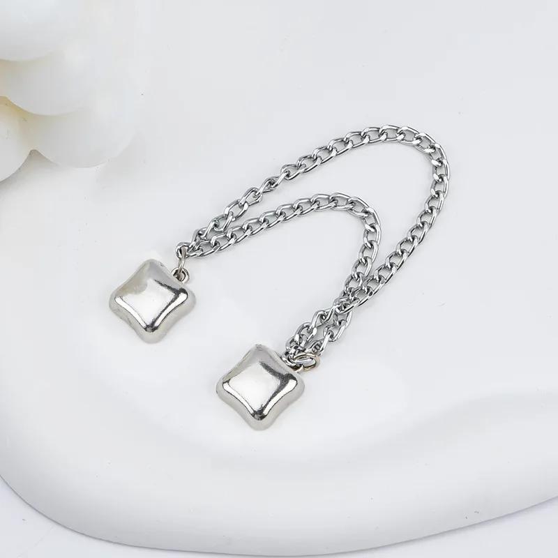 Multi-Function Magnetic Clothing Clip with Chain Metal Buttons Clip Clothes Scarf Trouser Legs Cuff Fixing Magnet Buckles