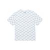 MLB New York Yankees Letter Print All Over Fitted Straight-Cut Crew Neck Short Sleeve T-Shirt Unisex Tops White 3ATSM4023-50WHS