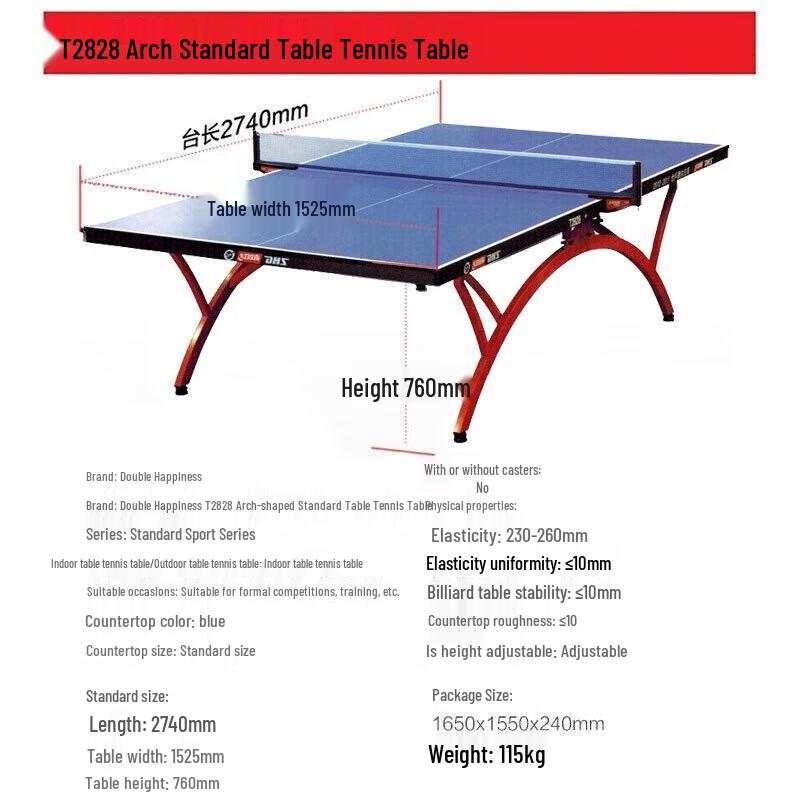 Double Happiness T2828 Folding Indoor Table Tennis Table Set