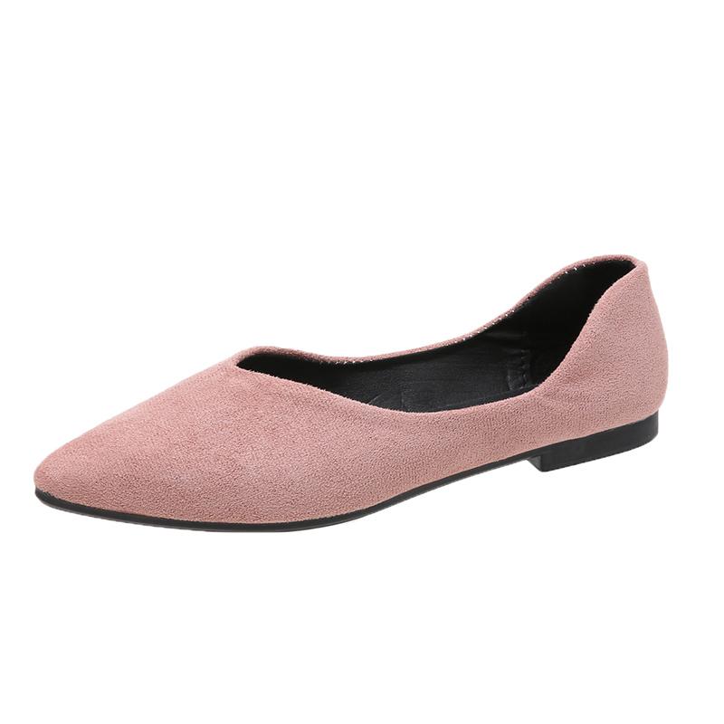 Light Loafers Ladies Knitted Fabric Ballet Flats Nubuck Pointed-toe Lightweight Women Shoes