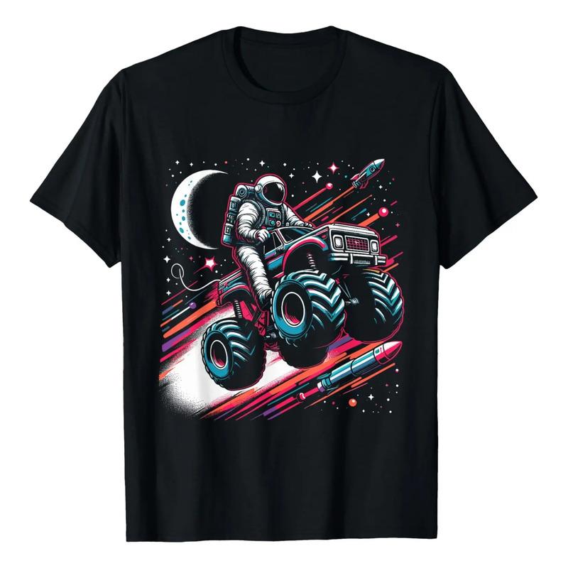 Divertida Camisa De Astronauta Montando Un Monster Truck Out S