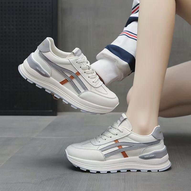 Platform-soled Casual Forrest Gump Shoes Women's 2025 New Spring Comfortable Height Increase Versatile White Shoes Lightweight Sports Running Shoes
