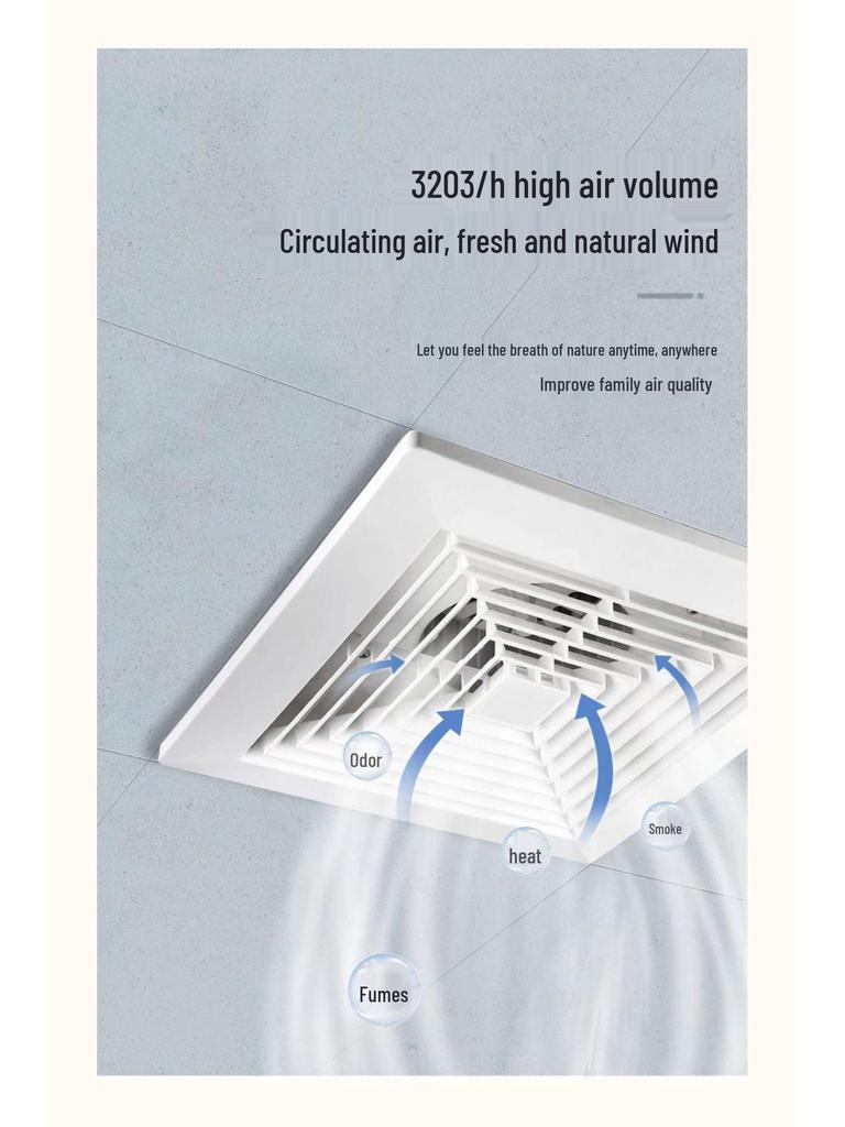 Ceiling-Mounted Silent Ventilation Fan for Kitchen and Bathroom