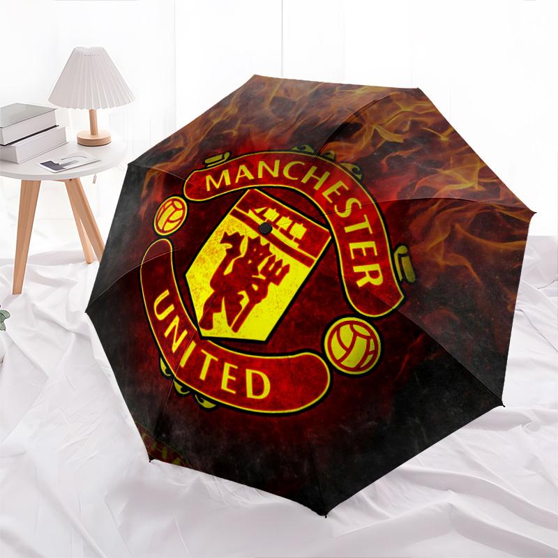 Man United3pattern, automatic folding umbrella, portable and foldable design, 8 ribs, a Christmas or birthday gift.