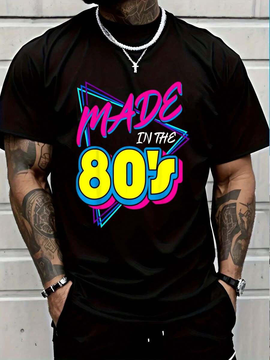 100% Cotton Made In The 80s 1980s Retro Nine Eighties Vintage Music T-Shirt Women s Men s Graphic Tee S разноцветный