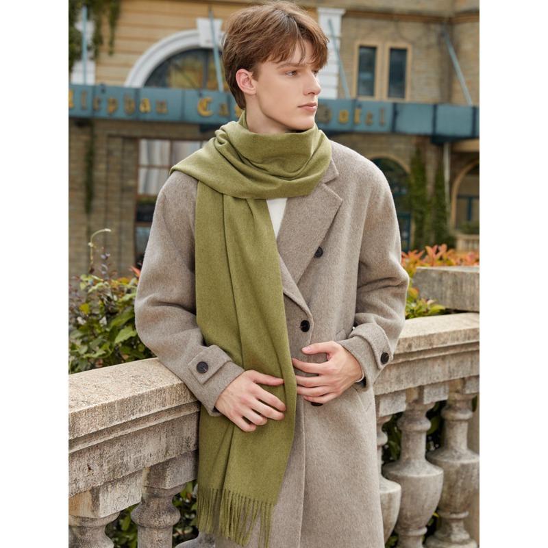 Wool Scarf Men's Autumn and Winter Cashmere Scarf Women's Winter High End Versatile New Solid Color Men's Scarf