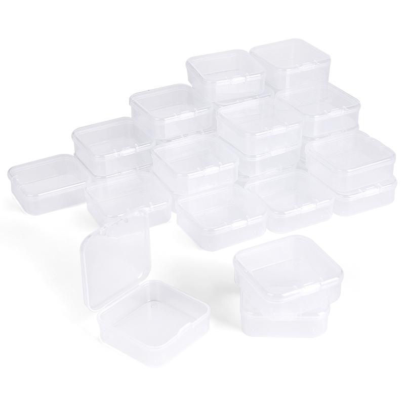 2 Sizes Clear Small Containers Plastic Square Bead Storage Box for Beads Jewelry Crafts Board Game Pieces Organization Wholesale